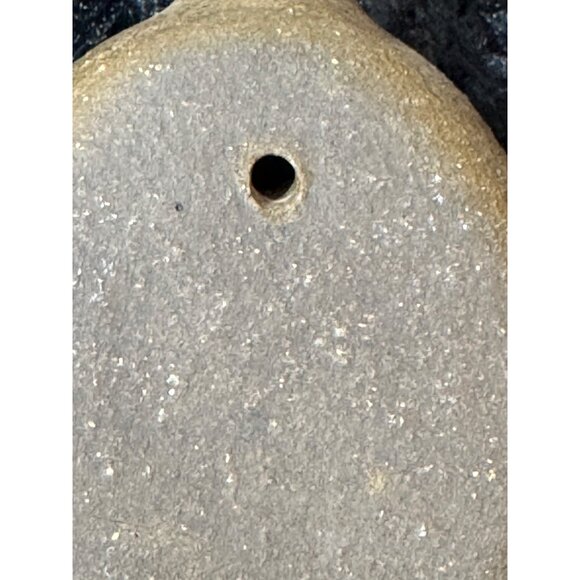 Vintage Handcrafted Brown Ceramic Bud Wall Vase With Leaf Pattern - Picture 6 of 7